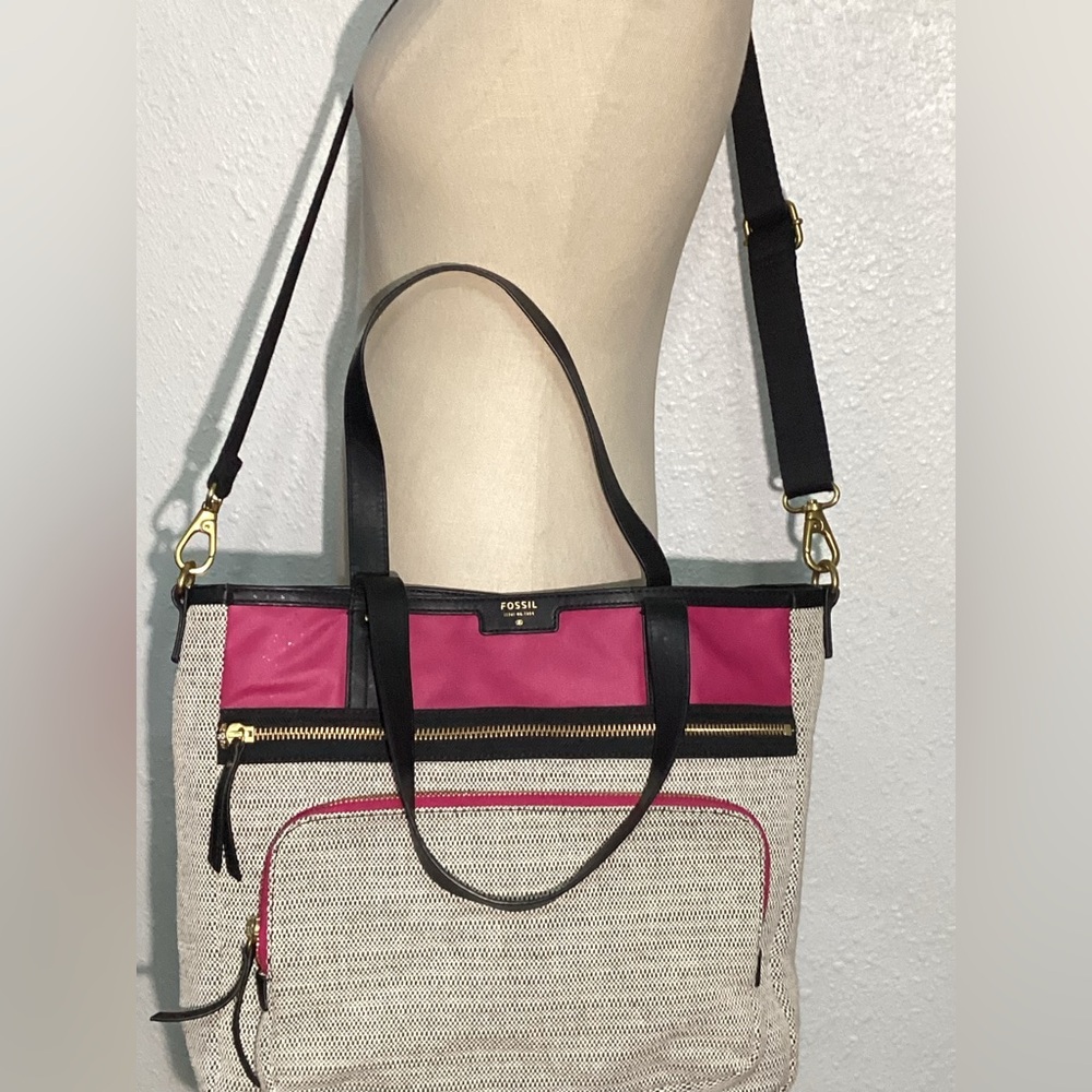Fossil Pink And Tan Women's Tote Bag